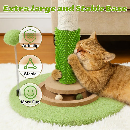 38" Tall Sisal Cat Scratching Post with Stable Base for Indoor Adult Cats