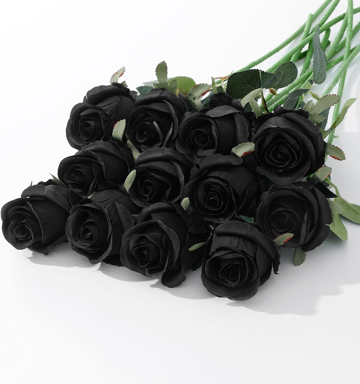 12Pcs Realistic Fake Light Pink Roses Faux Flowers with Long Stems, Artificial Silk Rose Flowers for Valentines Day Home Wedding Decor Bridal Bouquet