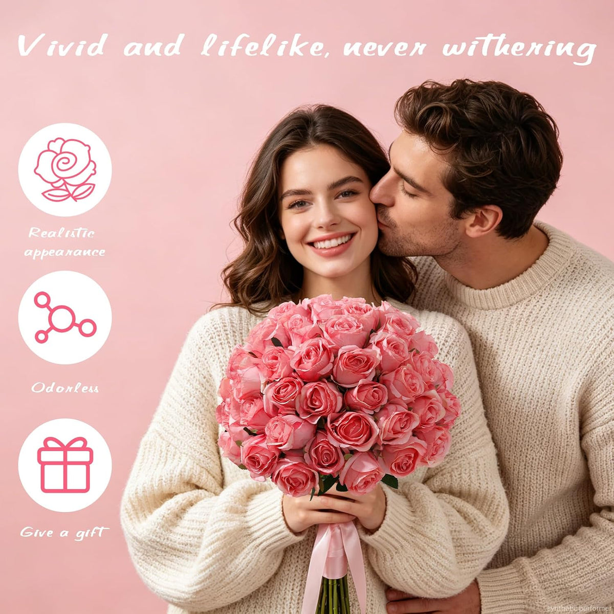 12Pcs Realistic Fake Light Pink Roses Faux Flowers with Long Stems, Artificial Silk Rose Flowers for Valentines Day Home Wedding Decor Bridal Bouquet
