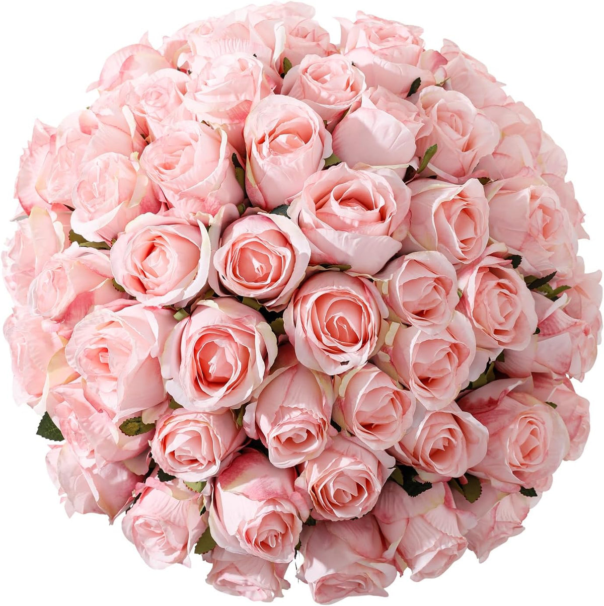 12Pcs Realistic Fake Light Pink Roses Faux Flowers with Long Stems, Artificial Silk Rose Flowers for Valentines Day Home Wedding Decor Bridal Bouquet