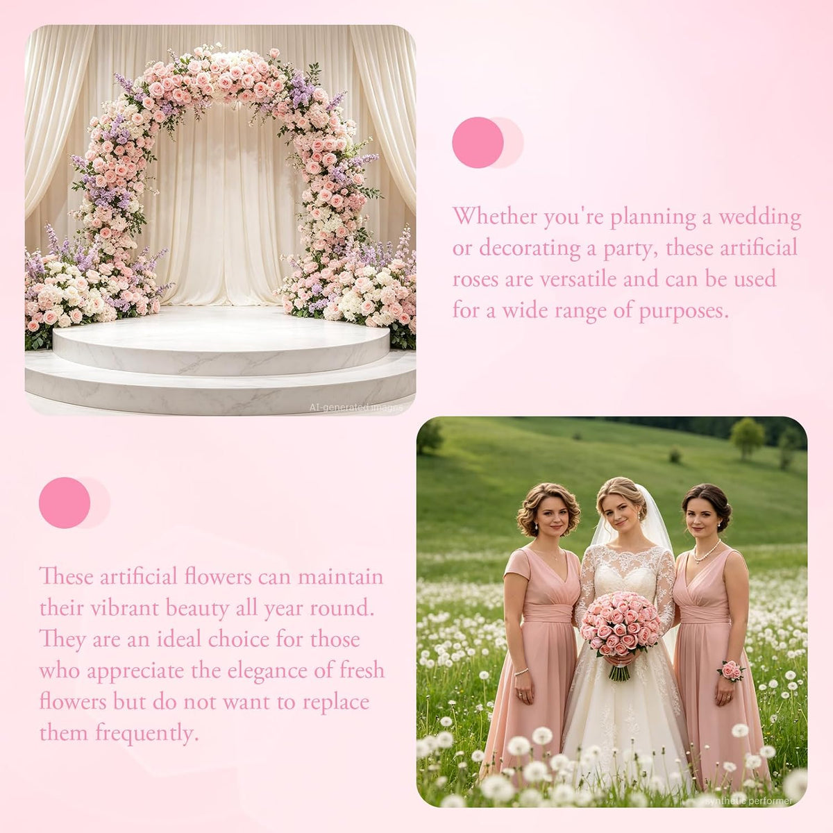 12Pcs Realistic Fake Light Pink Roses Faux Flowers with Long Stems, Artificial Silk Rose Flowers for Valentines Day Home Wedding Decor Bridal Bouquet
