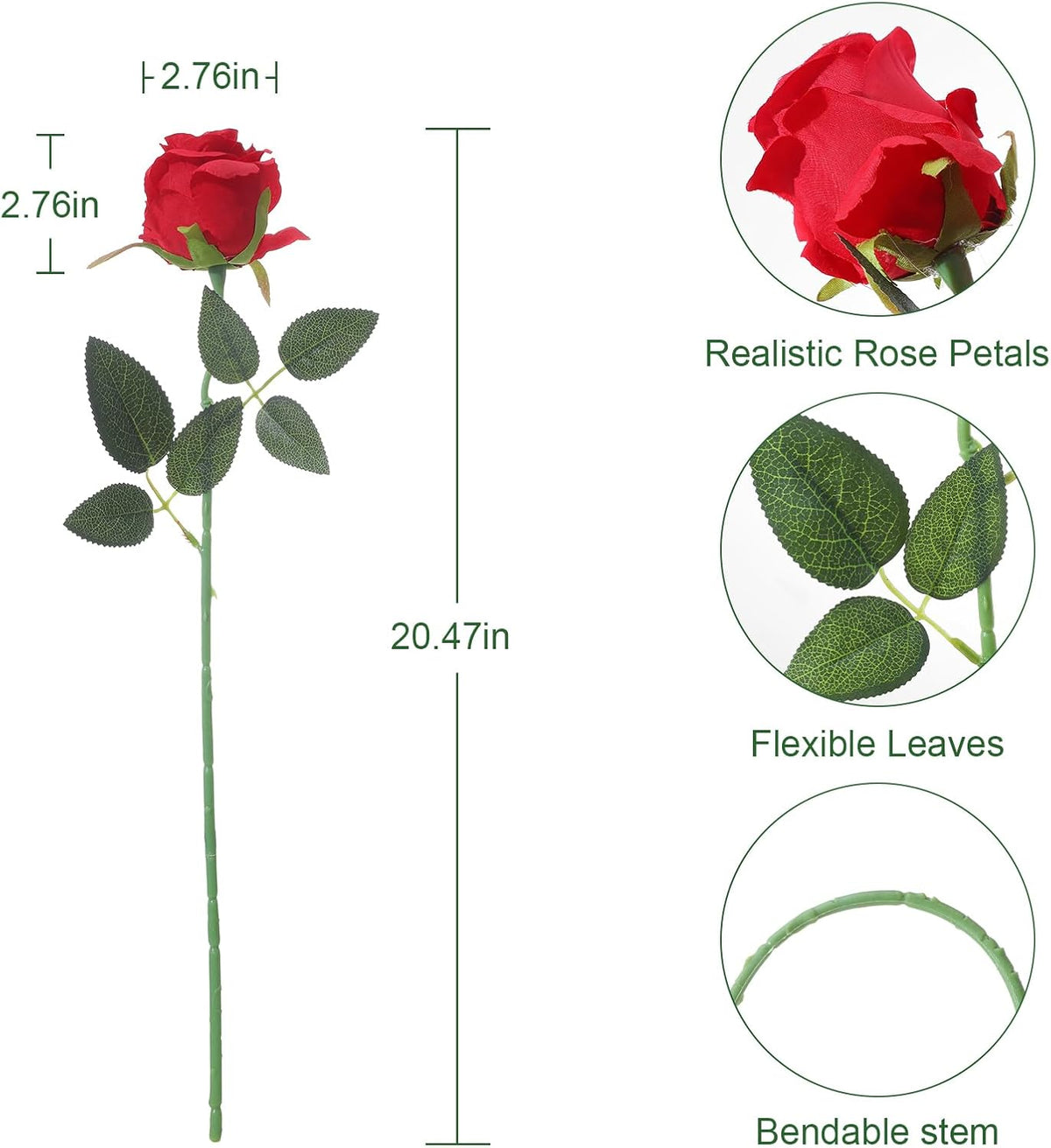 12Pcs Realistic Fake Light Pink Roses Faux Flowers with Long Stems, Artificial Silk Rose Flowers for Valentines Day Home Wedding Decor Bridal Bouquet