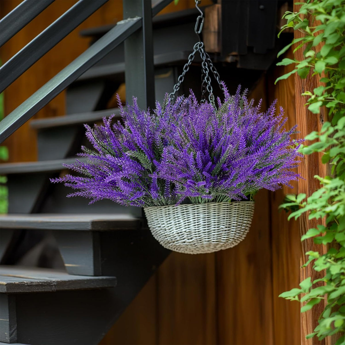 8 PCS Artificial Lavender Flowers - Faux Lavender Plants Outdoor