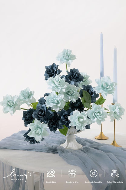 White Artificial Gardenia Flowers with Stems, 25 pcs