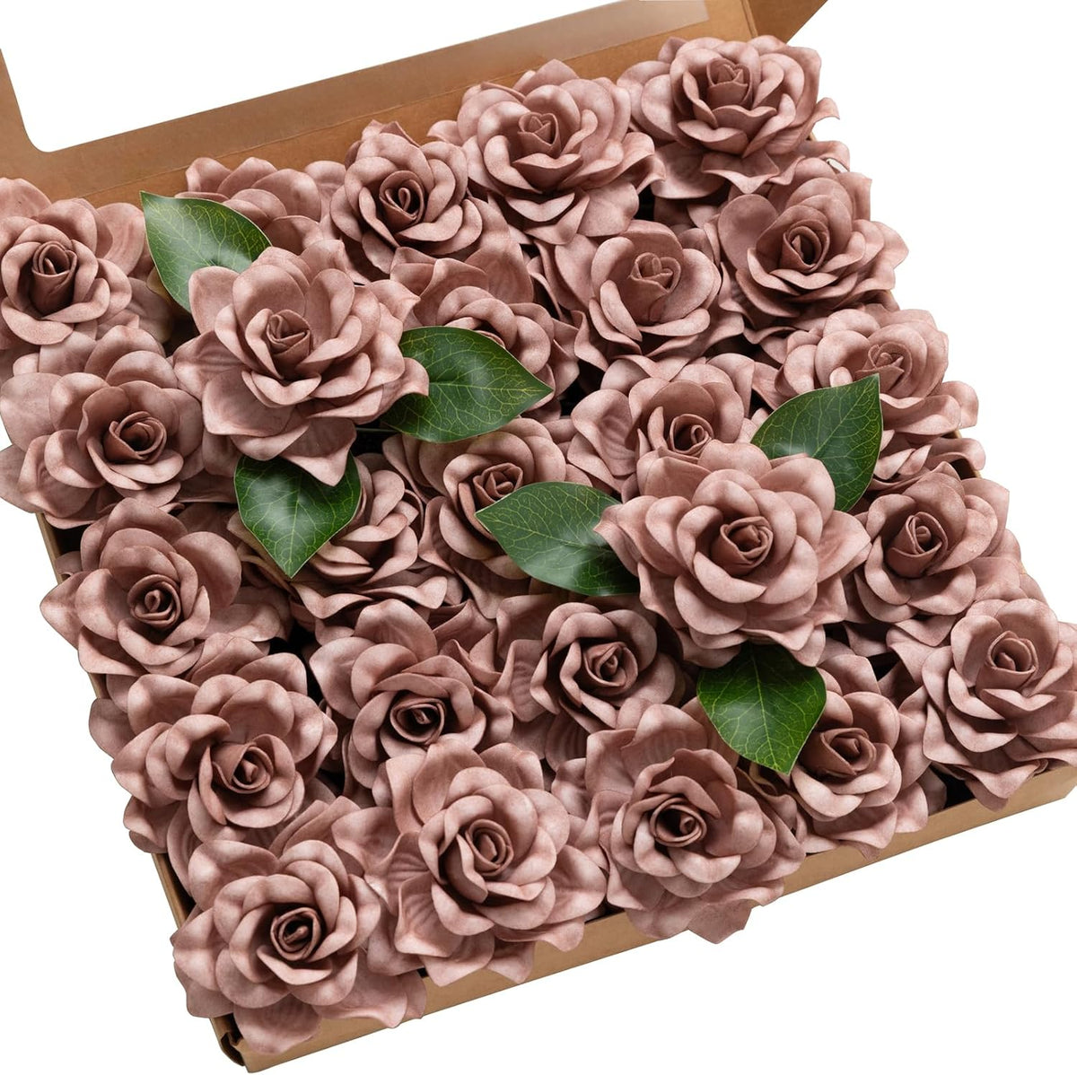 White Artificial Gardenia Flowers with Stems, 25 pcs