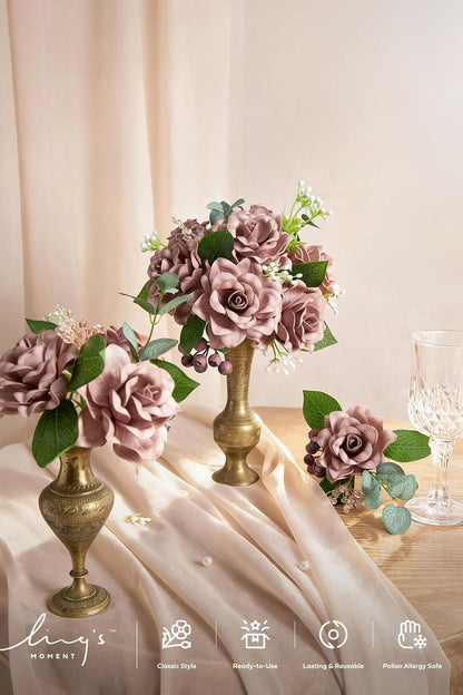 White Artificial Gardenia Flowers with Stems, 25 pcs