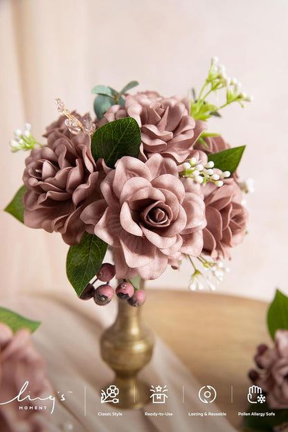 White Artificial Gardenia Flowers with Stems, 25 pcs