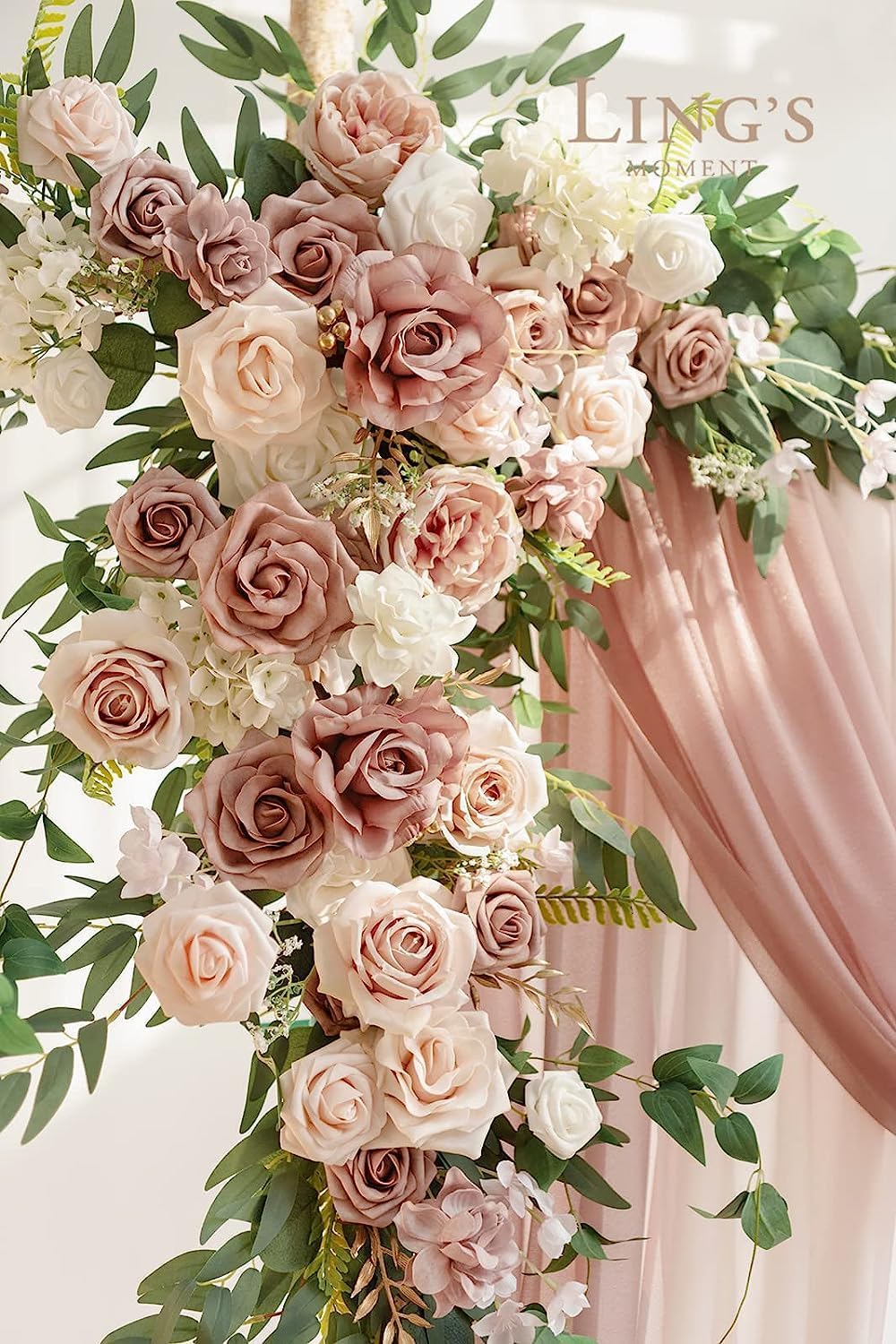 White Artificial Gardenia Flowers with Stems, 25 pcs