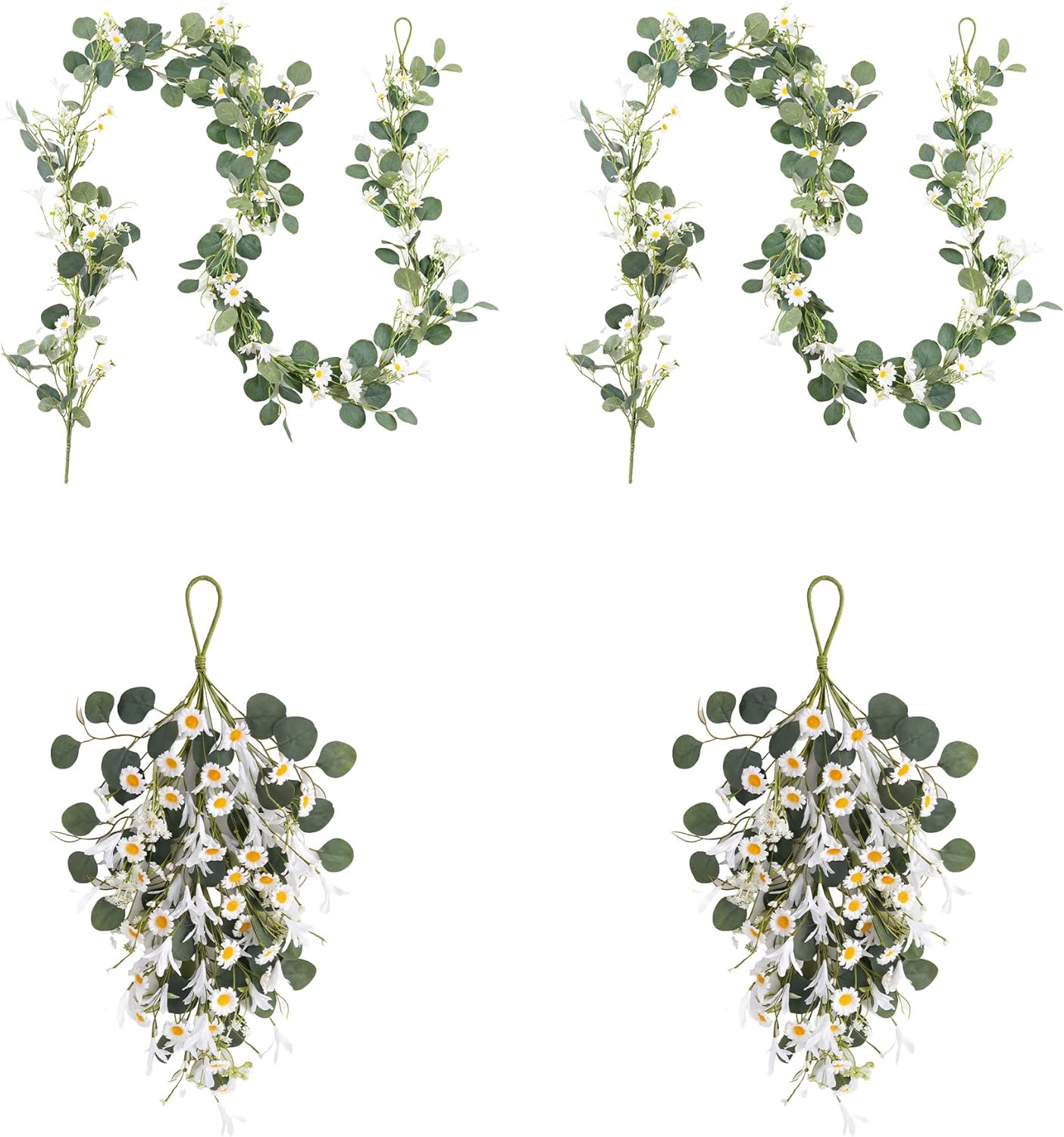 20'' Eucalyptus Wreath for Front Door, Porch, Window - Green Decor for Home, Farmhouse - Spring, Summer, Fall, All Seasons