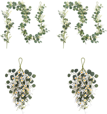 20'' Eucalyptus Wreath for Front Door, Porch, Window - Green Decor for Home, Farmhouse - Spring, Summer, Fall, All Seasons