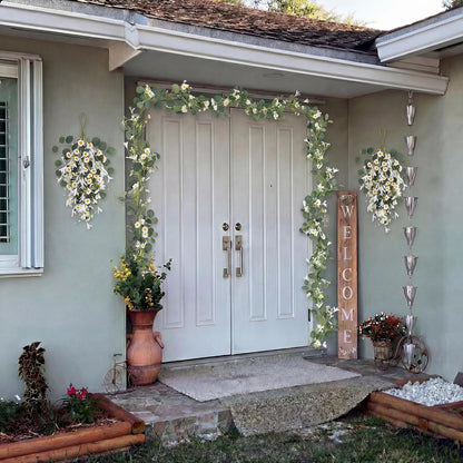 20'' Eucalyptus Wreath for Front Door, Porch, Window - Green Decor for Home, Farmhouse - Spring, Summer, Fall, All Seasons