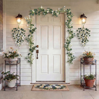 20'' Eucalyptus Wreath for Front Door, Porch, Window - Green Decor for Home, Farmhouse - Spring, Summer, Fall, All Seasons