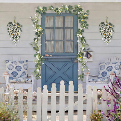 20'' Eucalyptus Wreath for Front Door, Porch, Window - Green Decor for Home, Farmhouse - Spring, Summer, Fall, All Seasons