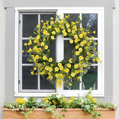 20'' Eucalyptus Wreath for Front Door, Porch, Window - Green Decor for Home, Farmhouse - Spring, Summer, Fall, All Seasons