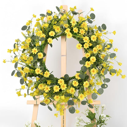 20'' Eucalyptus Wreath for Front Door, Porch, Window - Green Decor for Home, Farmhouse - Spring, Summer, Fall, All Seasons