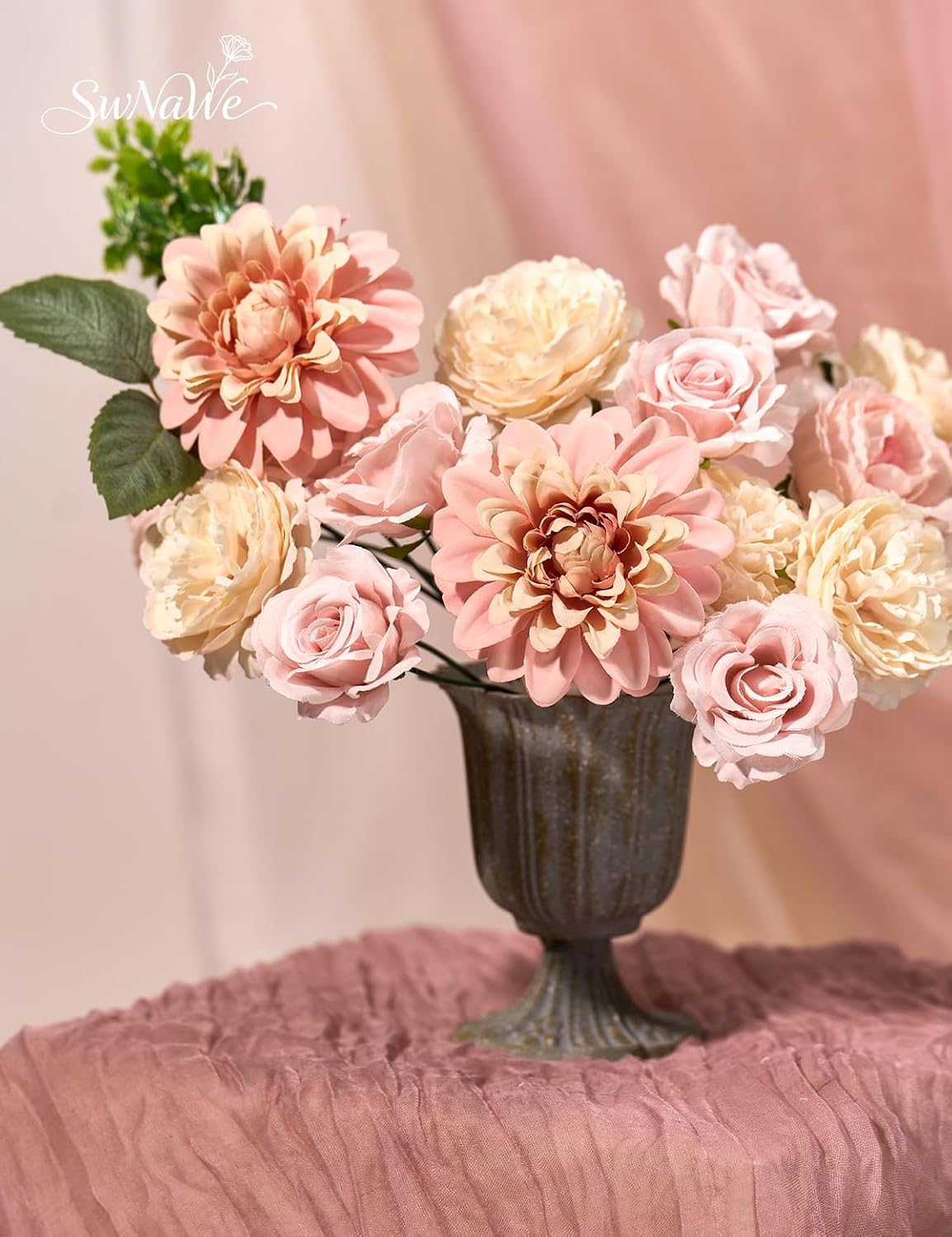 Artificial Flower Box Set Faux Flowers Fake Roses with Stems for DIY