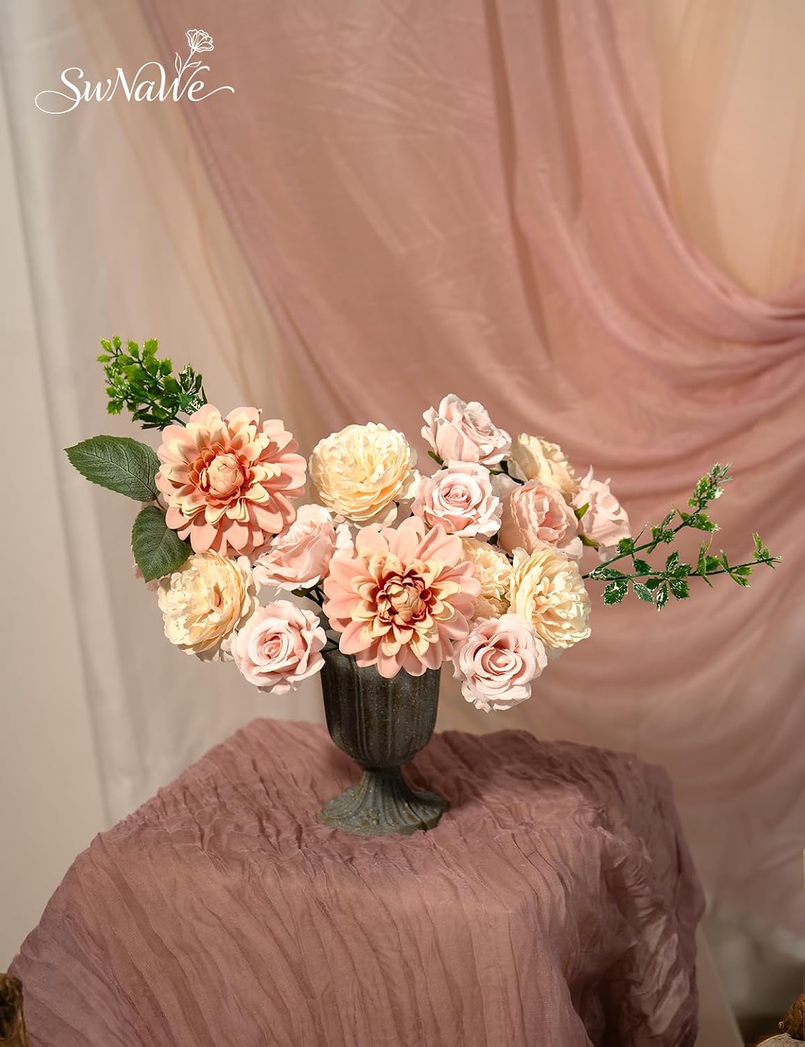 Artificial Flower Box Set Faux Flowers Fake Roses with Stems for DIY