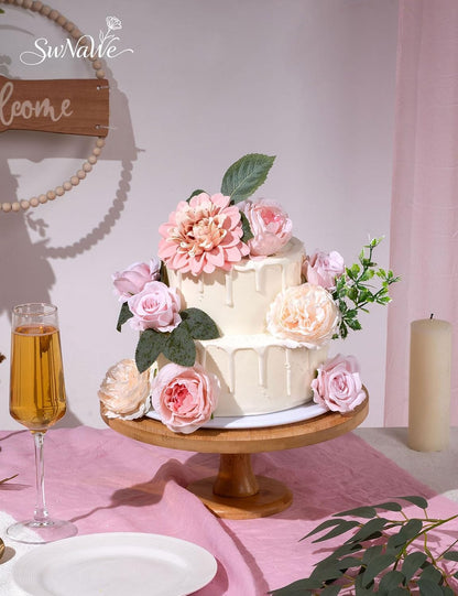 Artificial Flower Box Set Faux Flowers Fake Roses with Stems for DIY
