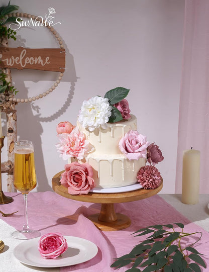 Artificial Flower Box Set Faux Flowers Fake Roses with Stems for DIY