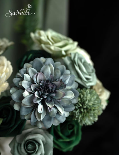 Artificial Flower Box Set Faux Flowers Fake Roses with Stems for DIY