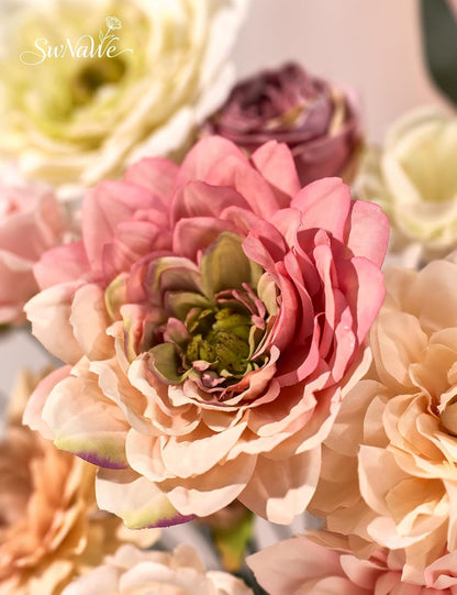 Artificial Flower Box Set Faux Flowers Fake Roses with Stems for DIY