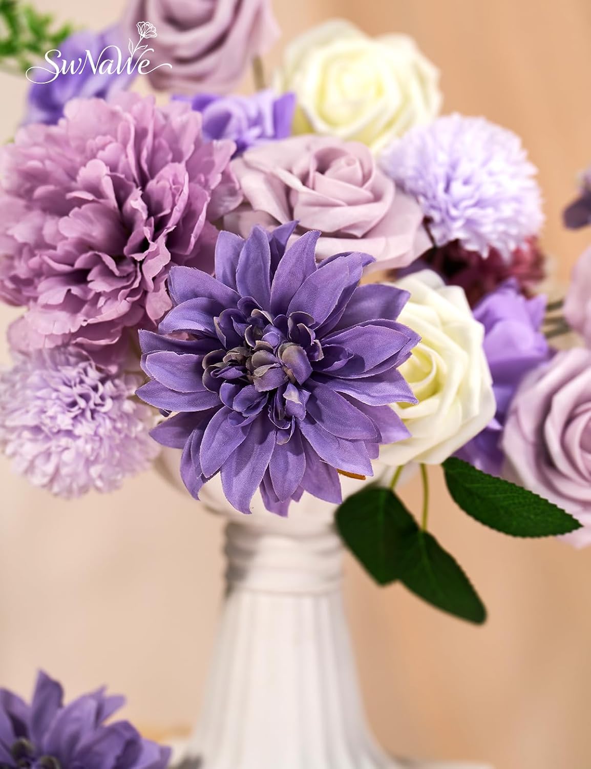 Artificial Flower Box Set Faux Flowers Fake Roses with Stems for DIY