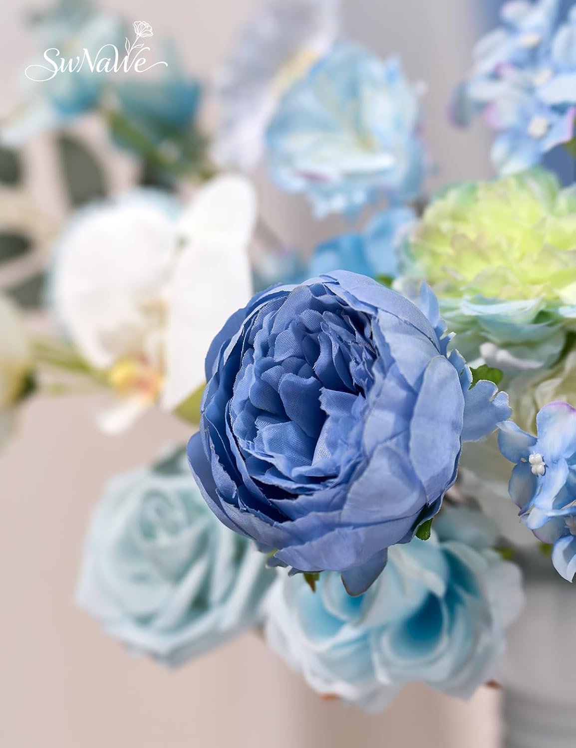 Artificial Flower Box Set Faux Flowers Fake Roses with Stems for DIY