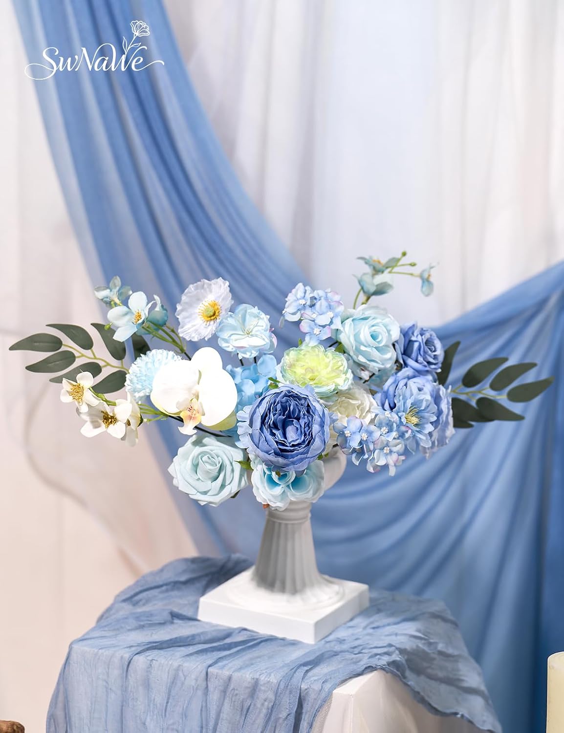 Artificial Flower Box Set Faux Flowers Fake Roses with Stems for DIY