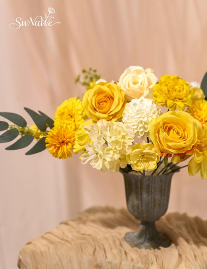 Artificial Flower Box Set Faux Flowers Fake Roses with Stems for DIY