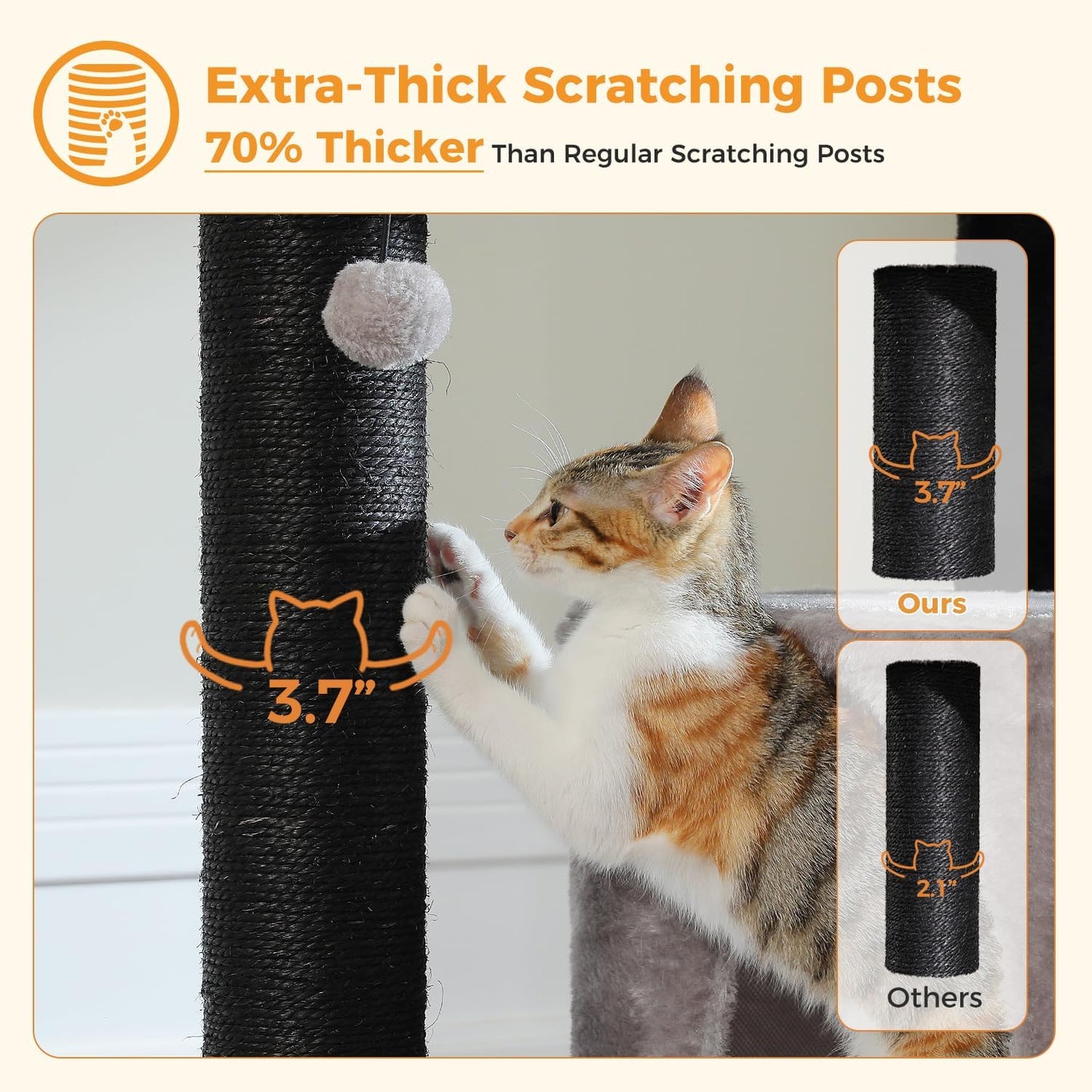 Cactus Cat Tree for Adult Cats with Super Large Top Perch, 56.3" Cat Tower for Cats with Plush Hammock, Dangling Pompom, Cat Scratching Posts and 2 Condos, Green House