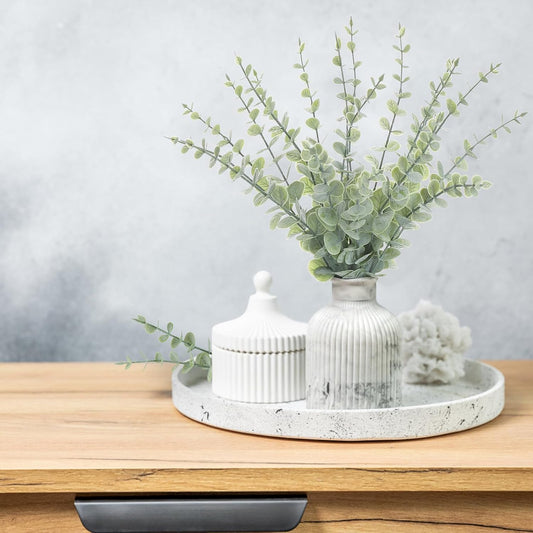 18pcs Eucalyptus Stems Greenery Stems Fake Leaves Artificial Dried Flowers Bouquet Faux Branches Centerpiece Flores Plants for Home Party Decor Wedding Decoration