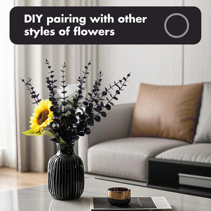 18pcs Eucalyptus Stems Greenery Stems Fake Leaves Artificial Dried Flowers Bouquet Faux Branches Centerpiece Flores Plants for Home Party Decor Wedding Decoration
