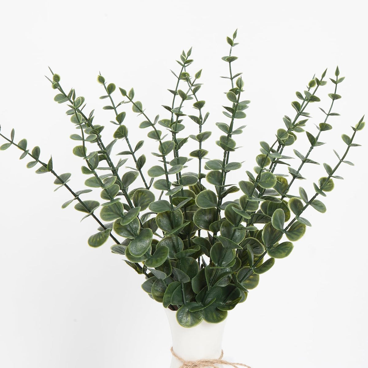 18pcs Eucalyptus Stems Greenery Stems Fake Leaves Artificial Dried Flowers Bouquet Faux Branches Centerpiece Flores Plants for Home Party Decor Wedding Decoration
