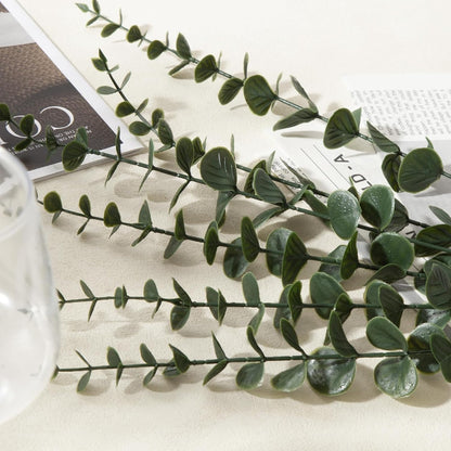 18pcs Eucalyptus Stems Greenery Stems Fake Leaves Artificial Dried Flowers Bouquet Faux Branches Centerpiece Flores Plants for Home Party Decor Wedding Decoration