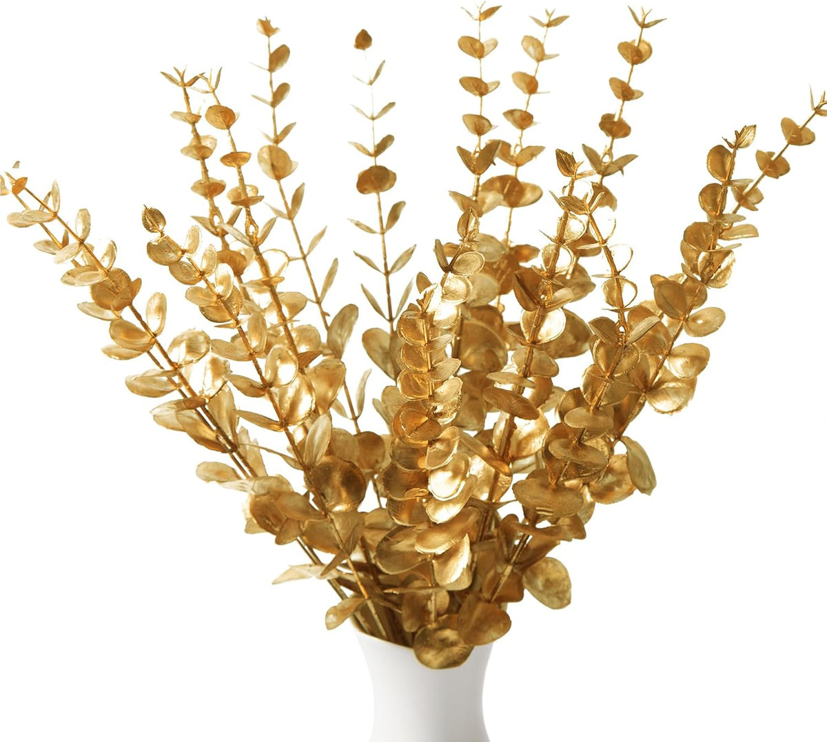 18pcs Eucalyptus Stems Greenery Stems Fake Leaves Artificial Dried Flowers Bouquet Faux Branches Centerpiece Flores Plants for Home Party Decor Wedding Decoration