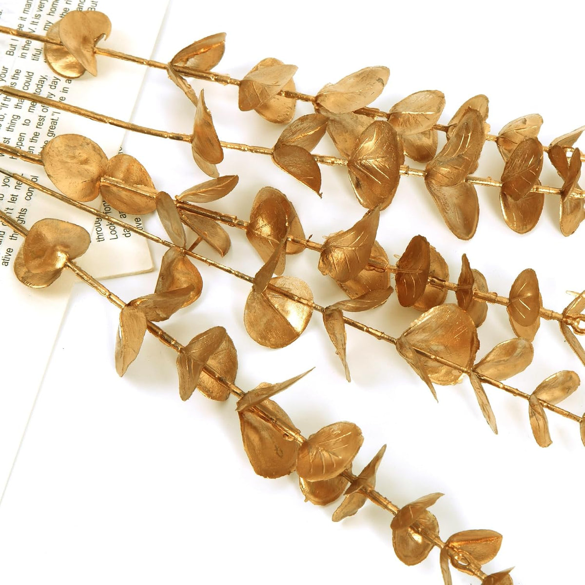 18pcs Eucalyptus Stems Greenery Stems Fake Leaves Artificial Dried Flowers Bouquet Faux Branches Centerpiece Flores Plants for Home Party Decor Wedding Decoration
