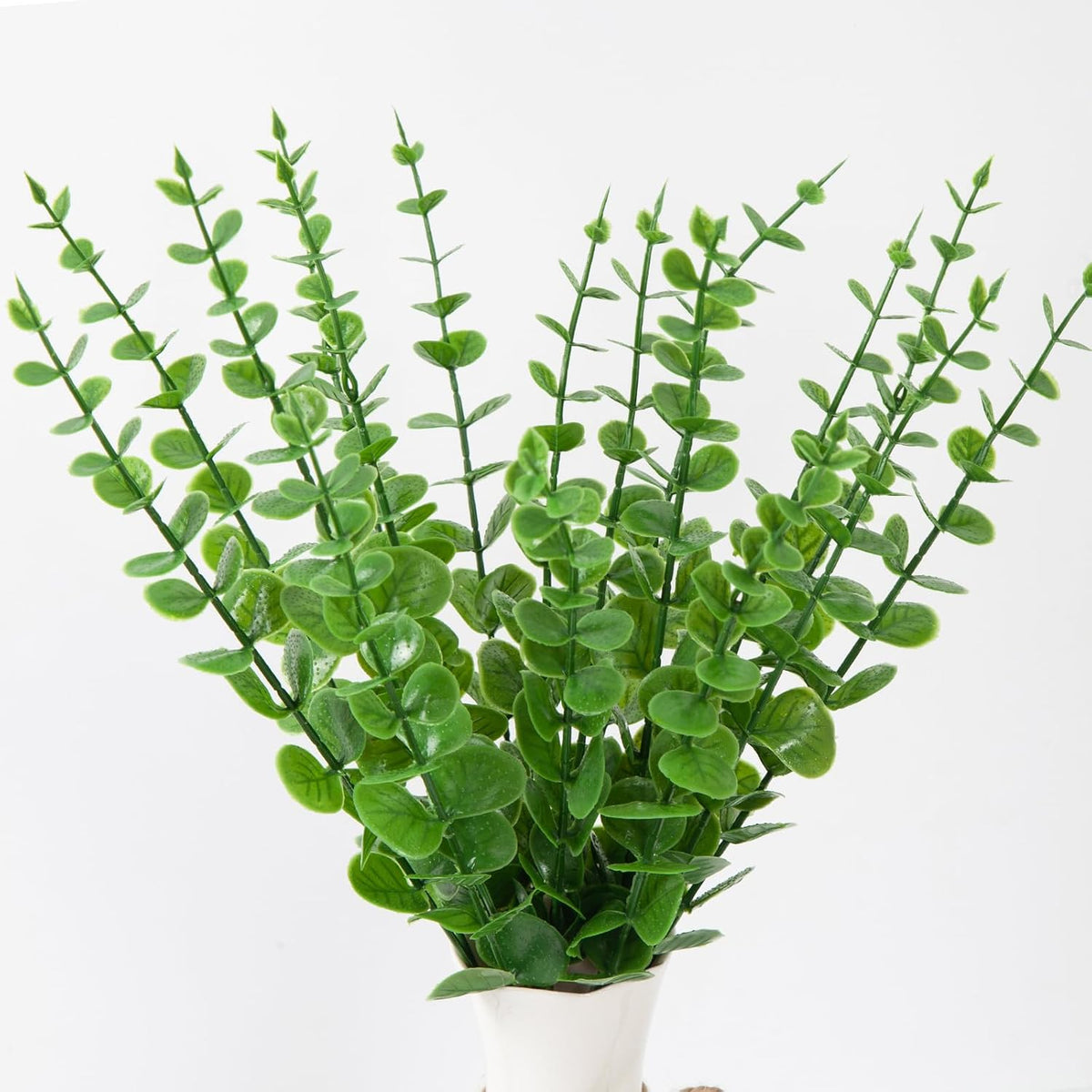 18pcs Eucalyptus Stems Greenery Stems Fake Leaves Artificial Dried Flowers Bouquet Faux Branches Centerpiece Flores Plants for Home Party Decor Wedding Decoration