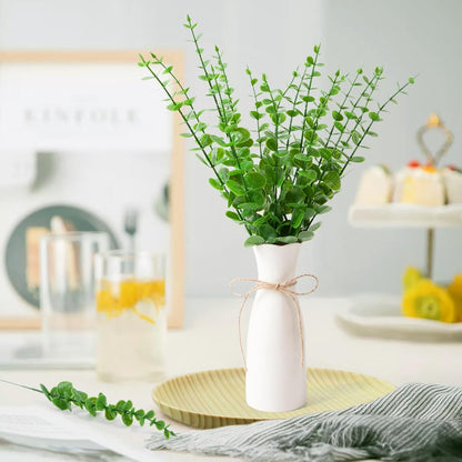 18pcs Eucalyptus Stems Greenery Stems Fake Leaves Artificial Dried Flowers Bouquet Faux Branches Centerpiece Flores Plants for Home Party Decor Wedding Decoration