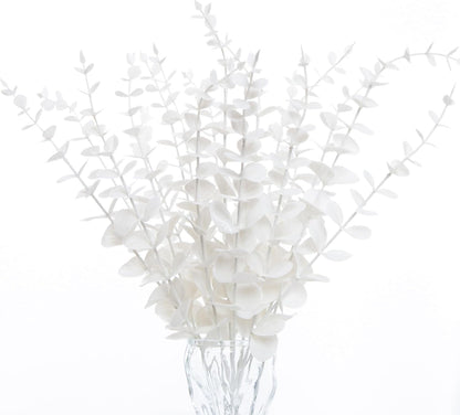 18pcs Eucalyptus Stems Greenery Stems Fake Leaves Artificial Dried Flowers Bouquet Faux Branches Centerpiece Flores Plants for Home Party Decor Wedding Decoration