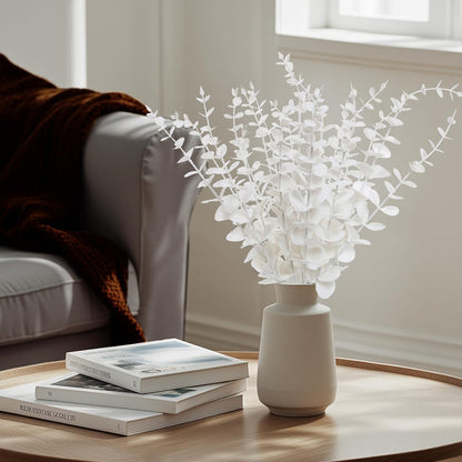 18pcs Eucalyptus Stems Greenery Stems Fake Leaves Artificial Dried Flowers Bouquet Faux Branches Centerpiece Flores Plants for Home Party Decor Wedding Decoration