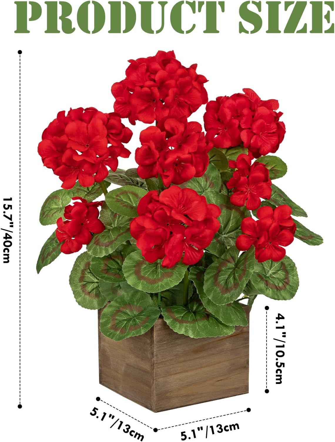 Artificial Geranium Potted Plant – 16” Tall, Realistic Silk Flowers with Vibrant Green Leaves, Pink White Geraniums Fake Flowers for Outdoors Home Décor, Wedding Farmhouse Office Tables Decor