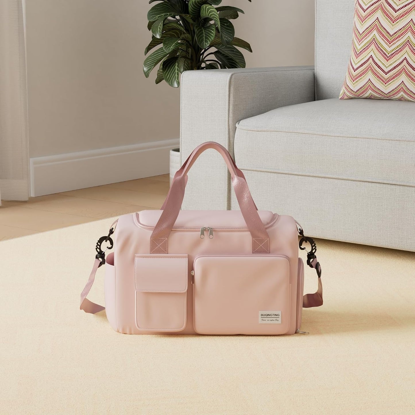 Small Gym Bag for Women, Travel Duffle Bag Carry On Weekender Bag with Shoe Compartment - Colors A