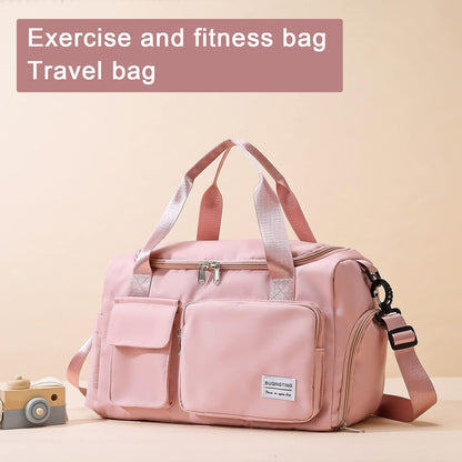 Small Gym Bag for Women, Travel Duffle Bag Carry On Weekender Bag with Shoe Compartment - Colors A