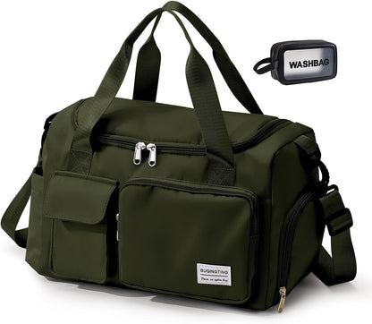 Small Gym Bag for Women, Travel Duffle Bag Carry On Weekender Bag with Shoe Compartment - Colors A