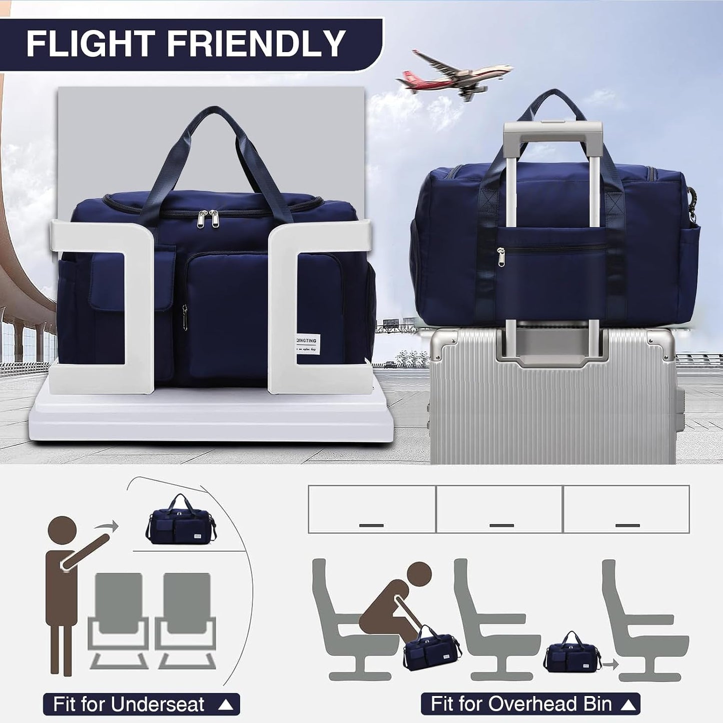 Small Gym Bag for Women, Travel Duffle Bag Carry On Weekender Bag with Shoe Compartment - Colors A