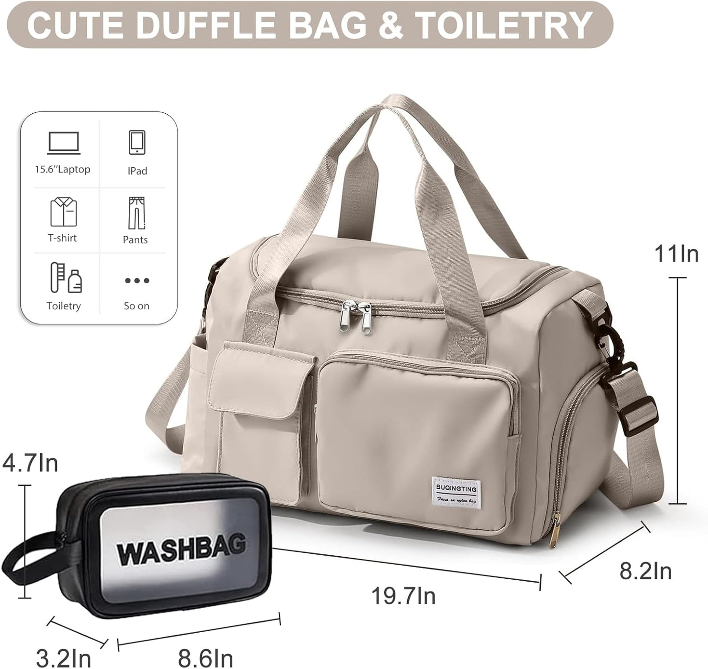 Small Gym Bag for Women, Travel Duffle Bag Carry On Weekender Bag with Shoe Compartment - Colors A