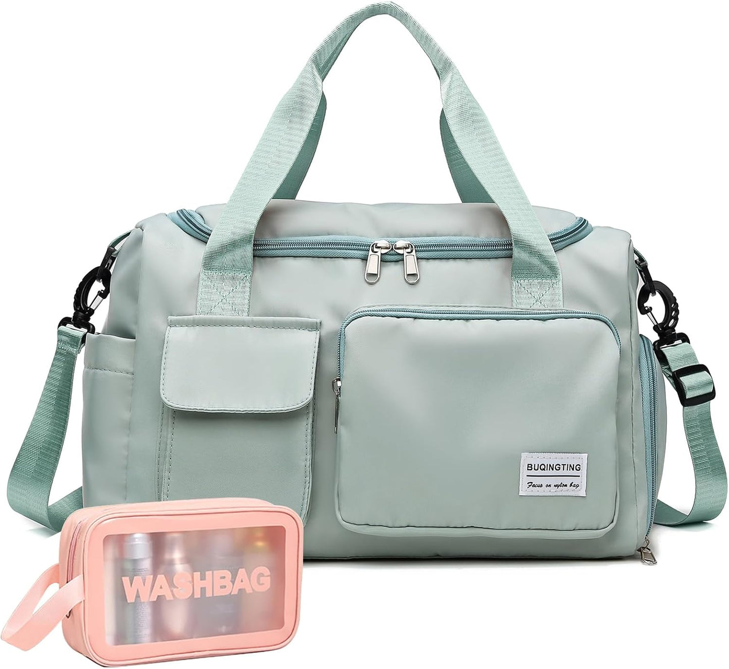 Small Gym Bag for Women, Travel Duffle Bag Carry On Weekender Bag with Shoe Compartment - Colors A