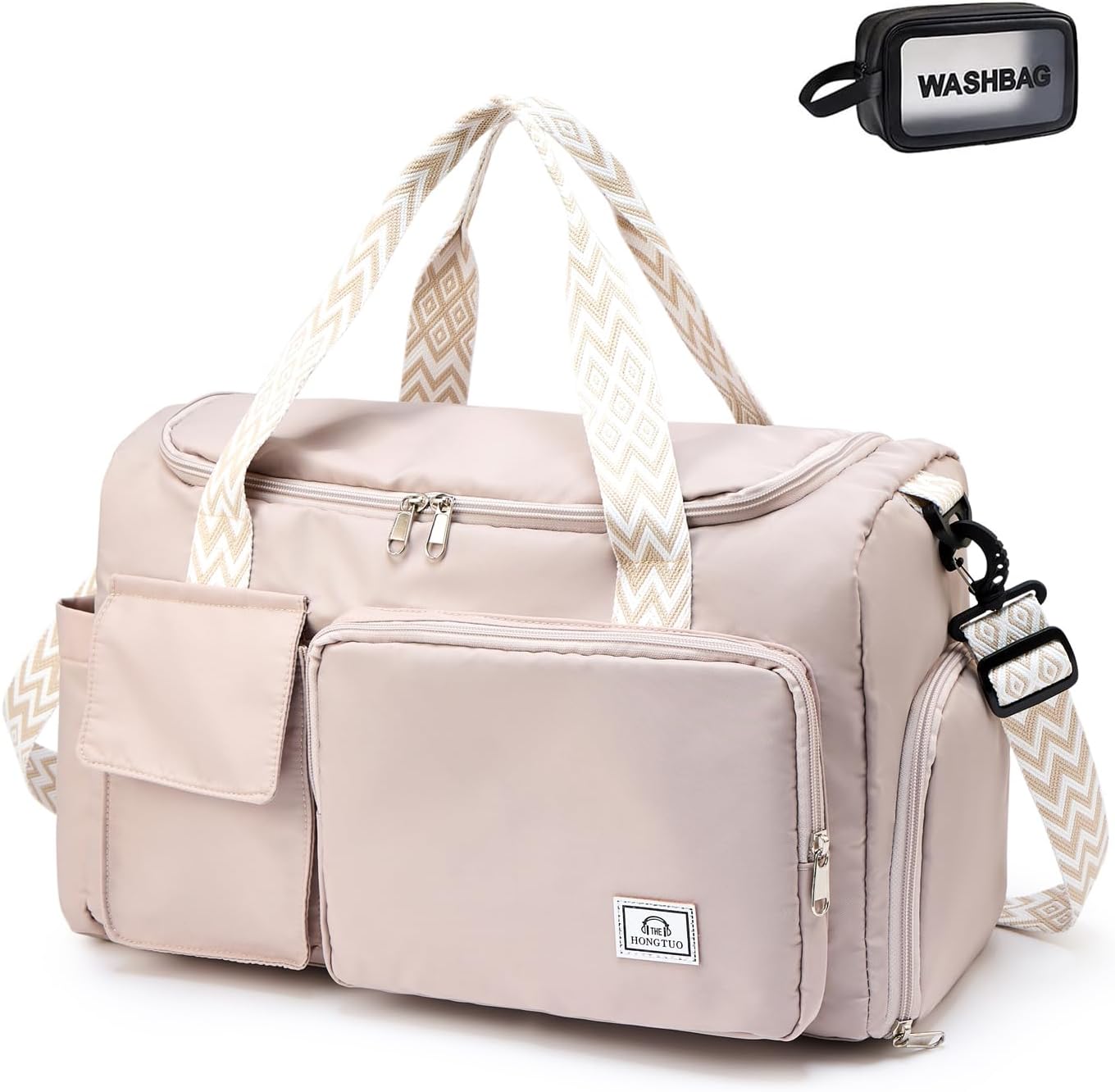 Small Gym Bag for Women, Travel Duffle Bag Carry On Weekender Bag with Shoe Compartment - Colors A