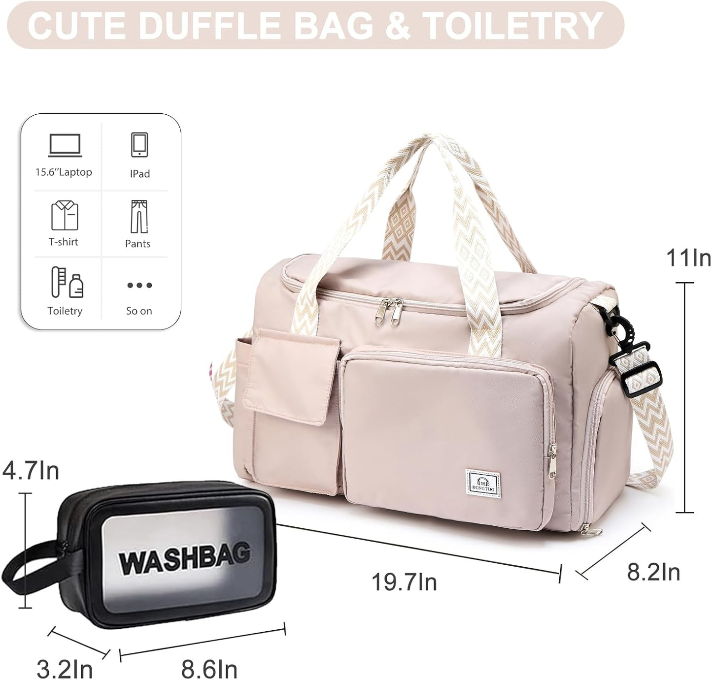 Small Gym Bag for Women, Travel Duffle Bag Carry On Weekender Bag with Shoe Compartment - Colors A