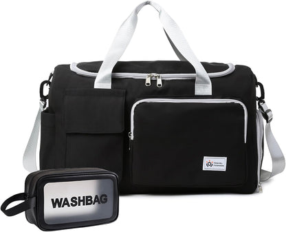 Small Gym Bag for Women, Travel Duffle Bag Carry On Weekender Bag with Shoe Compartment - Colors A